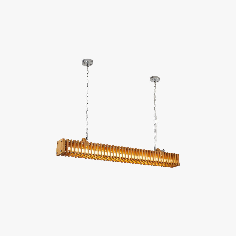 Brio Industriële Rechthoekige Metaal Hanglamp Hout, Modern, Slaapkamer/Woonkamer