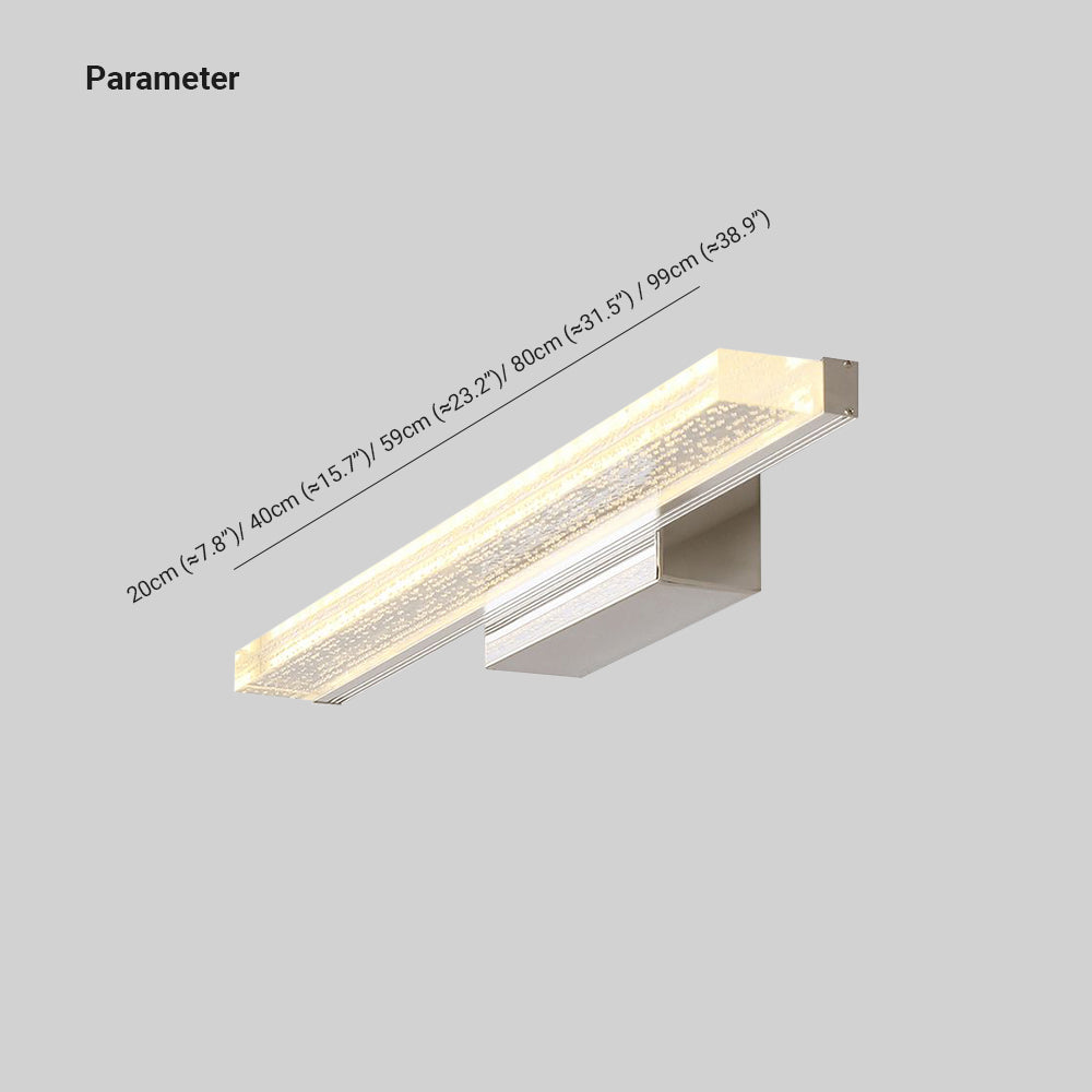 Leigh Moderne Rechthoekig LED Wandlamp Metaal/Acryl Silver Slaap/Woon/Badkamer