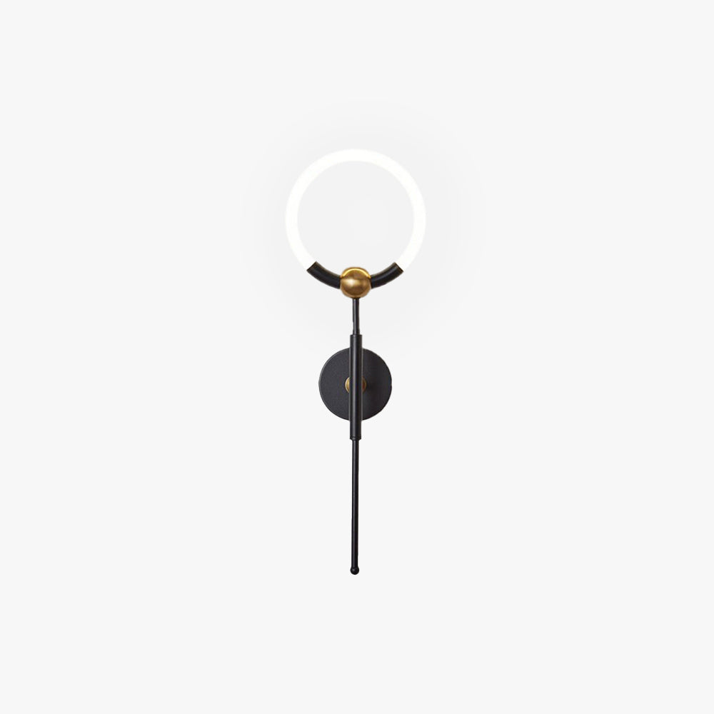 Alonza Moderne Ring Wastafel Wandlamp, Zwart/Goud, Eetk/Badkamer