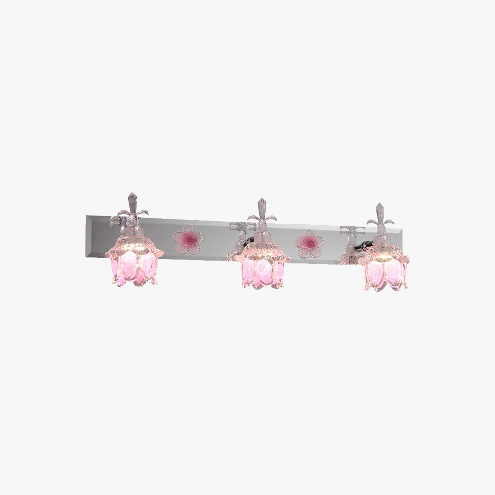 Félicie Design Bloem LED Wandlamp Metaal/Glas Roze Slaap/Woon/Badkamer