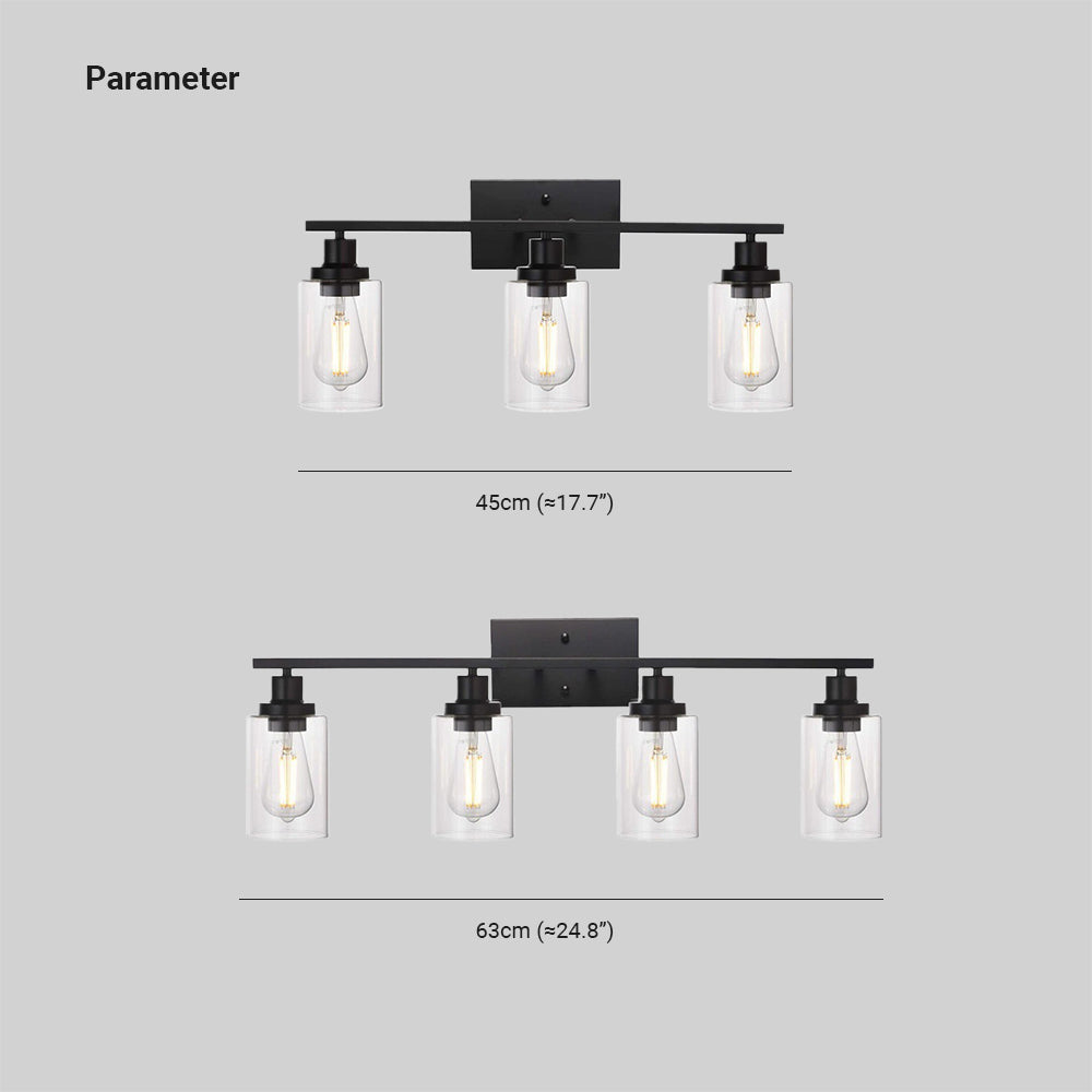Everett Industriele LED Wandlamp Zwart Metaal Glas Badkamer Binnen