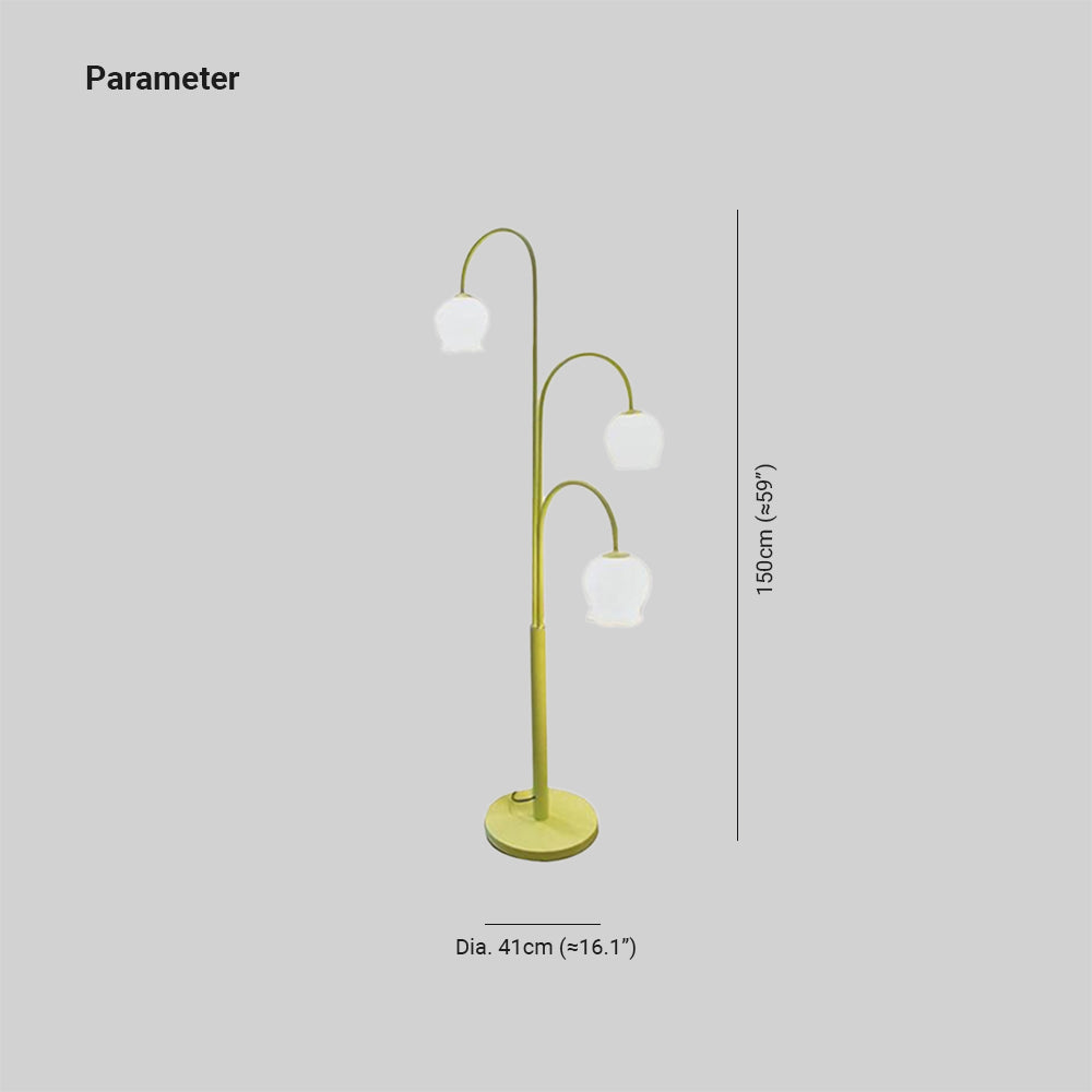 Lily Moderne Design Art Deco Vloerlamp Glazen Koepel Metalen Slaapkamer/Woonkamer