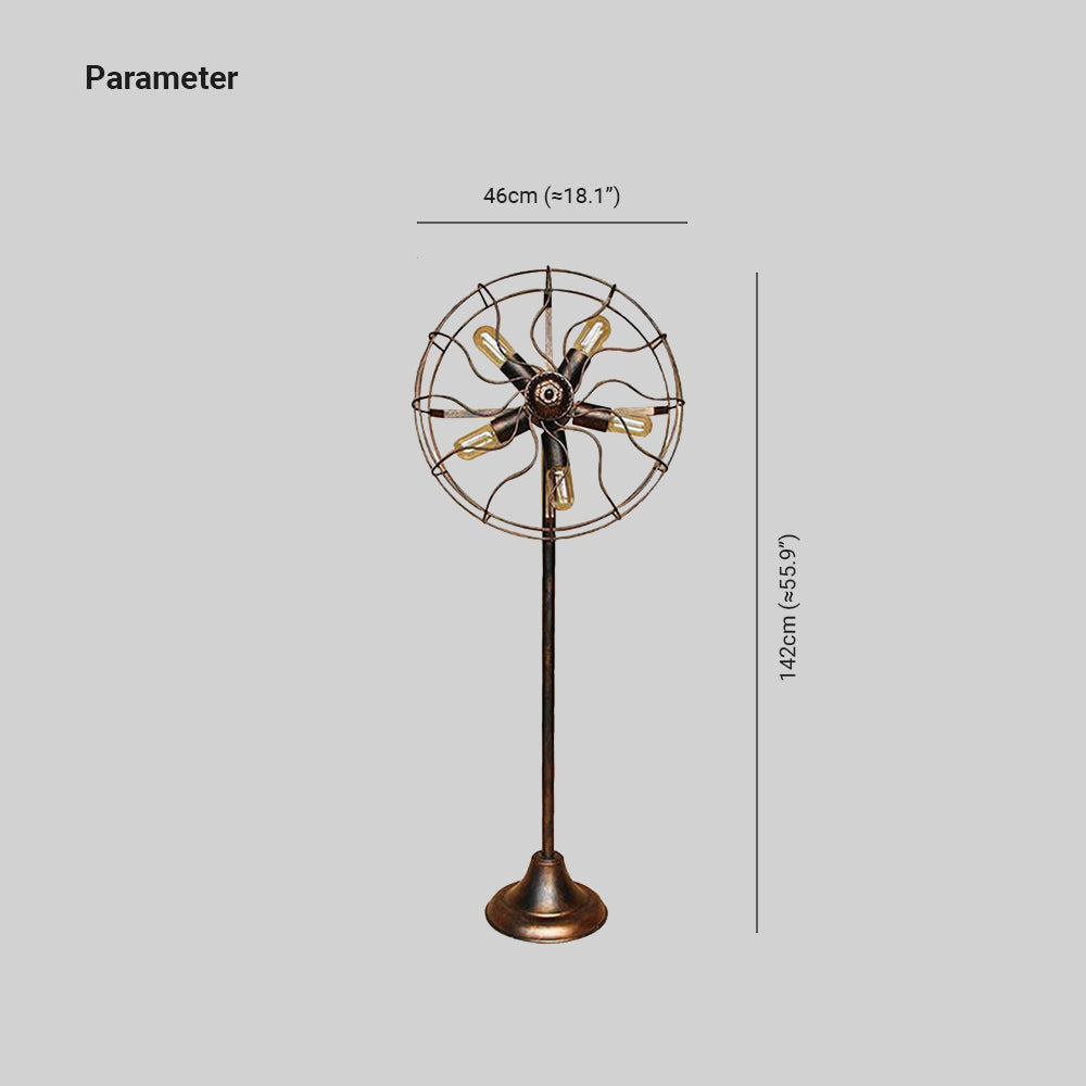Valerio Vintage Design Industriele LED Vloerlamp Metaal Woon/Slaapkamer