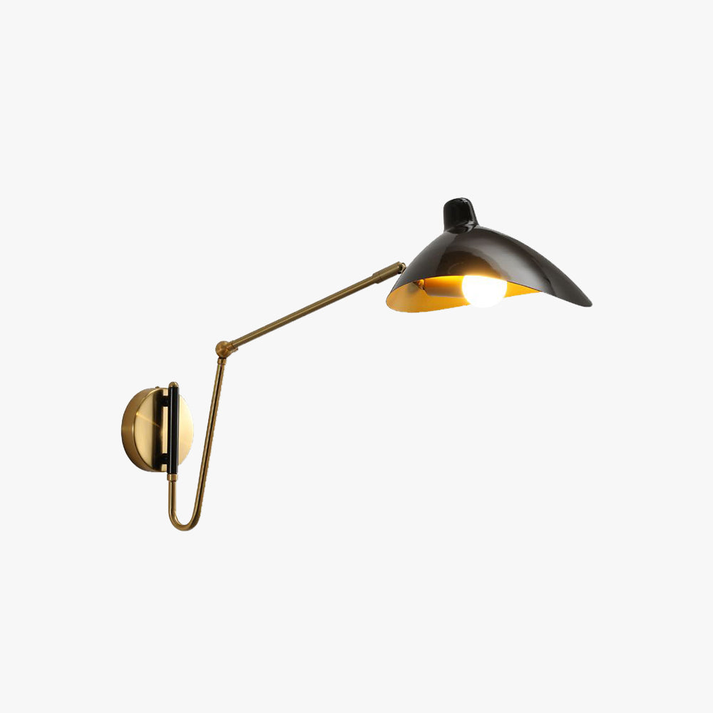Orsini Industrieel Swing LED Wandlamp Zwart/Goud Metaal Woonkamer