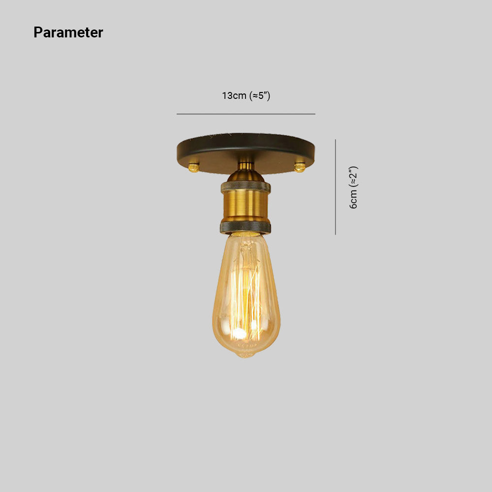 Valerio Retro Vintage Bulb Semi-Flush Mount Ceiling Light