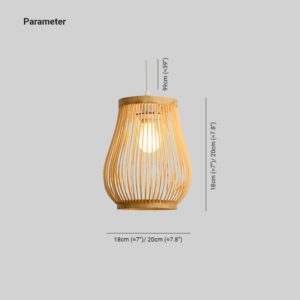 Muto Moderne Design LED Hanglamp Bruin Bamboe Woonkamer Keuken