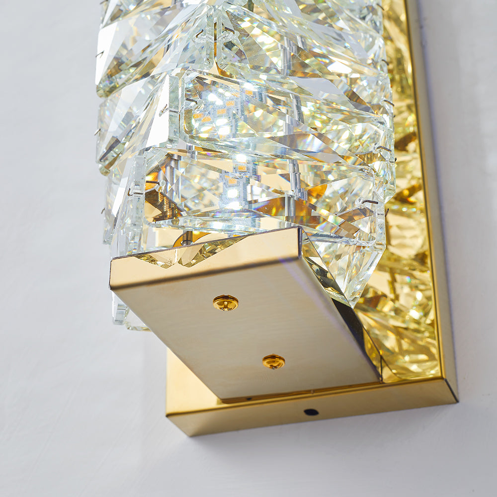 Kristy Moderne Kubusvormig LED Wandlamp Metaal/Crystal Goud/Chroom Woonkamer