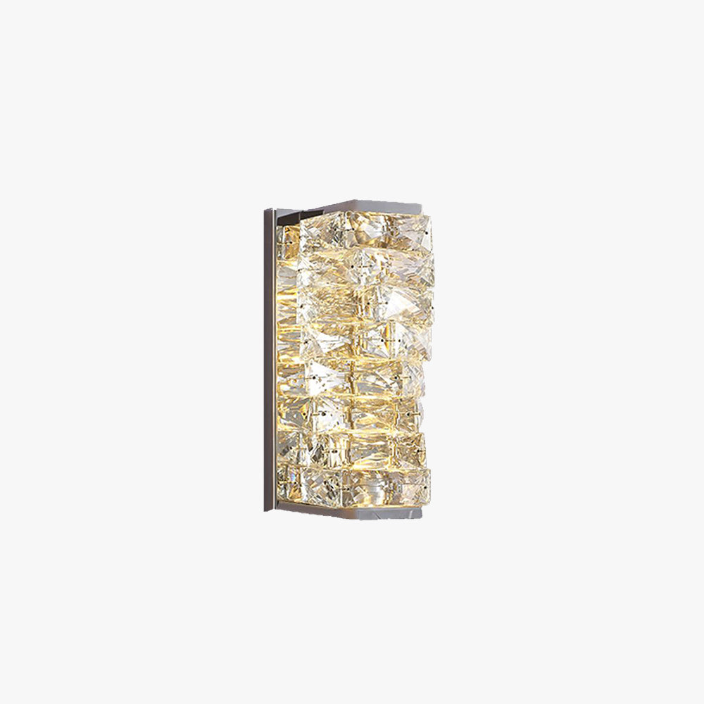 Kristy Moderne Kubusvormig LED Wandlamp Metaal/Crystal Goud/Chroom Woonkamer