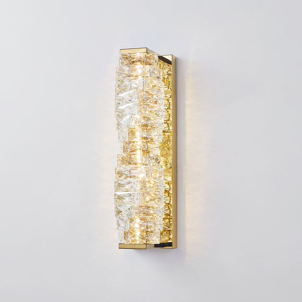 Kristy Moderne Kubusvormig LED Wandlamp Metaal/Crystal Goud/Chroom Woonkamer
