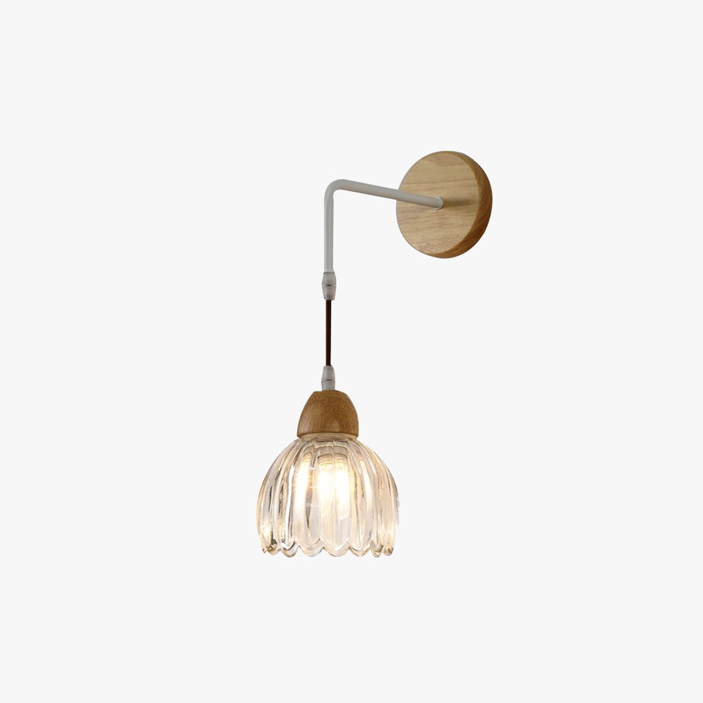 Lily Moderne Design LED Geplooide Helder Wandlamp Hout/Glas Slaapkamer/Eetkamer/Woonkamer/Keuken