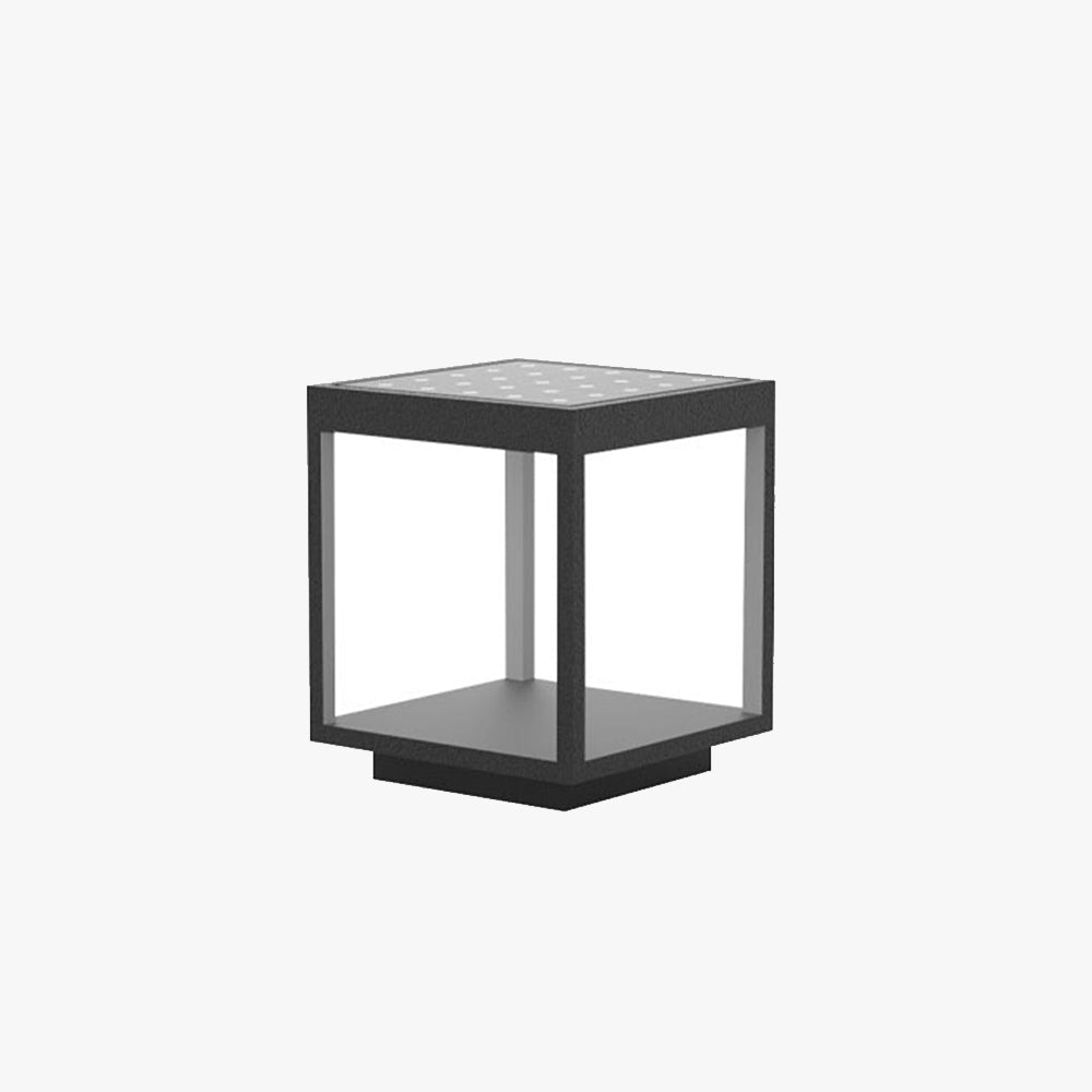 Riley Moderne LED Kubus Buitenlamp Zonne Metaal Zwart Tuin/Stoeprand/Balkon
