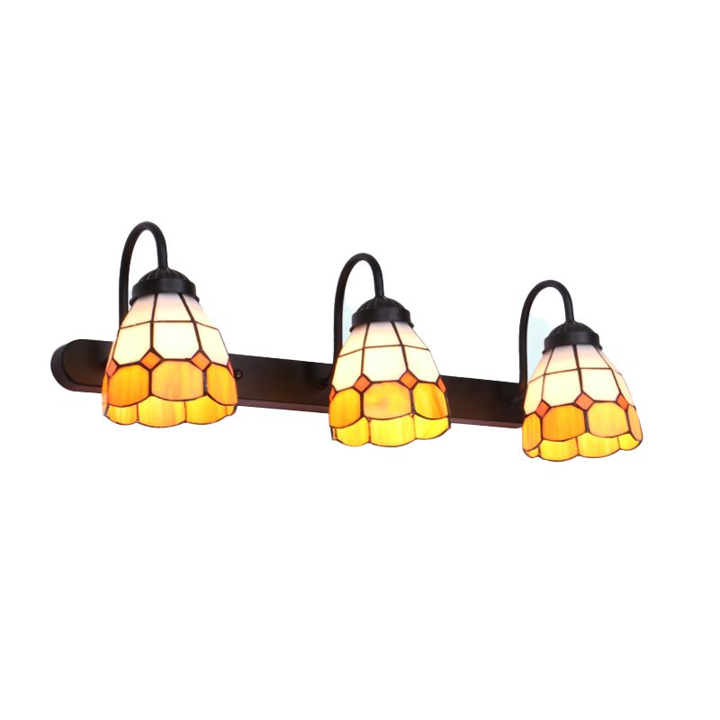 Sirena Bloemvormige Metalen Wandlampen, Zwart/Wit/Blauw