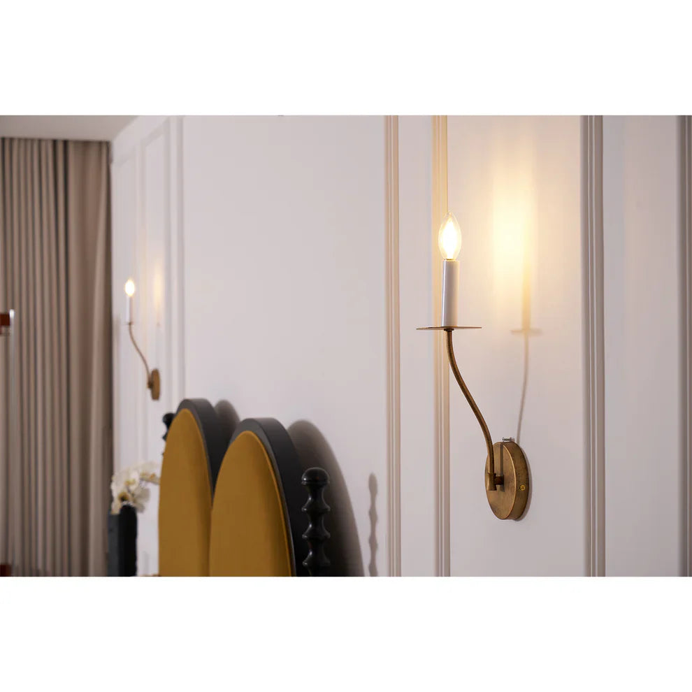 Valerio Vintage Kaars Metaal Wandlamp Armatuur Hal Slaapkamer Badkamer
