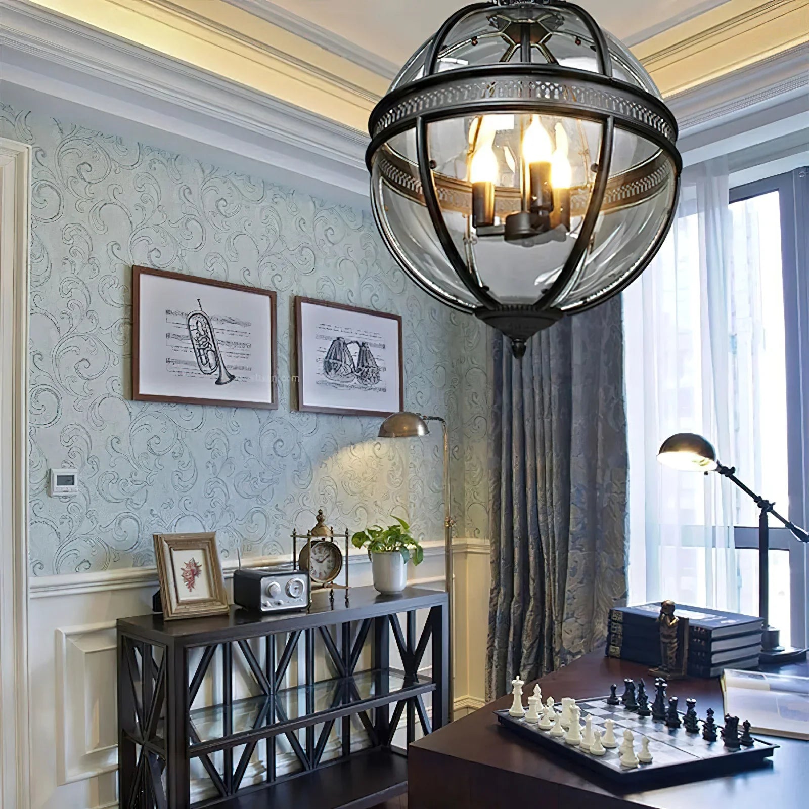 Valerio Vintage Glas Metaal Zwart Hanglampen Eetkamer Slaapkamer