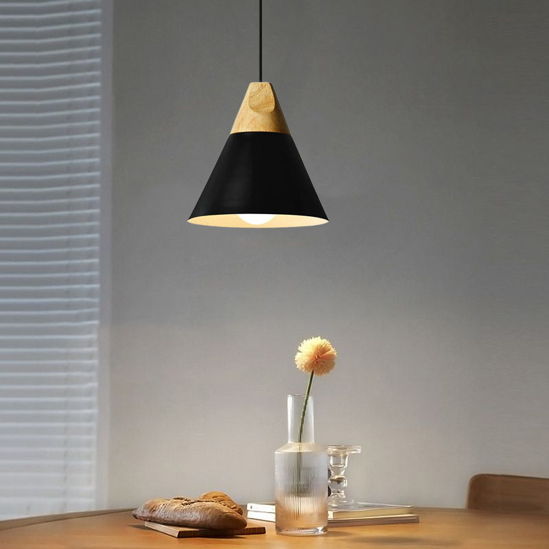 Morandi Moderne LED Hanglampen Geel Grijs Groen Metaal Hout Woonkamer