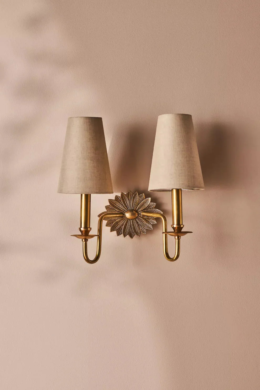 Valerio Vintage Klassiek Messing Stof Wandlamp Lampenkap Slaapkamer Woonkamer