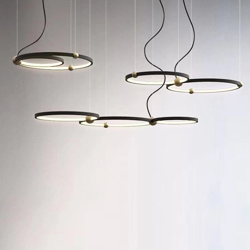 Alonza Minimalist Ring Metal Pendant Light, Black