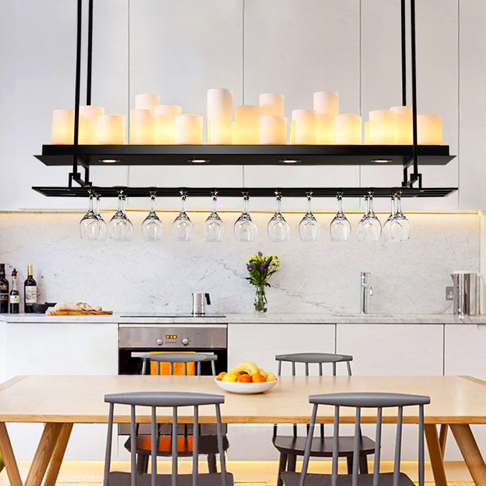 Dorian Industriele LED Hanglamp Zwart Eettafel Metaal/Glas