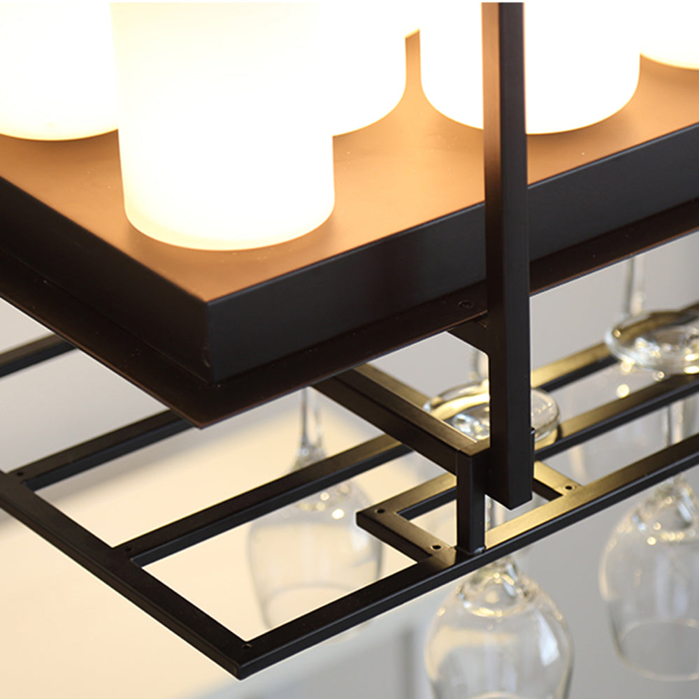 Dorian Industriele LED Hanglamp Zwart Eettafel Metaal/Glas