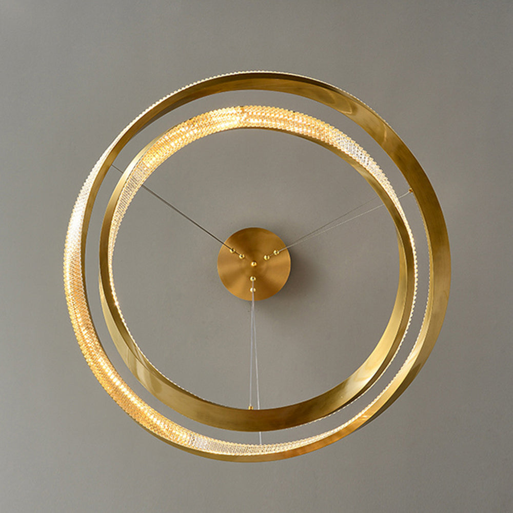 Alonza Minimalist  Ring Spiral Shape Metal Pendant Light,Gold