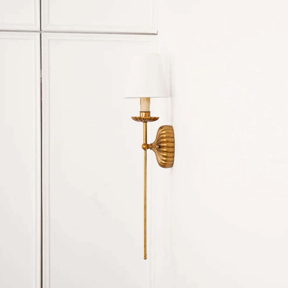 Valerio Vintage Antiek Metaal Stof Wandlamp Lampenkap Hal Woonkamer Slaapkamer