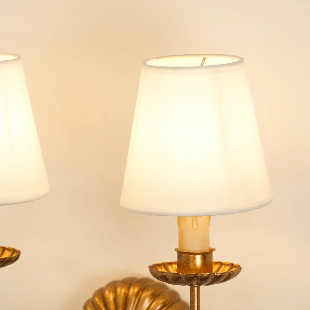 Valerio Vintage Antiek Metaal Stof Wandlamp Lampenkap Hal Woonkamer Slaapkamer