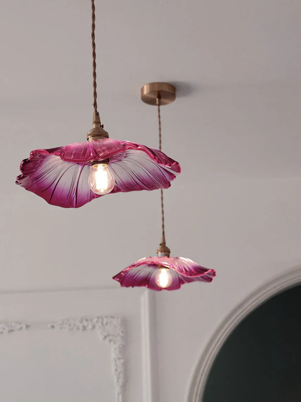 Carins Modern Bloem Glas Hangend Hanglampen Eetkamer