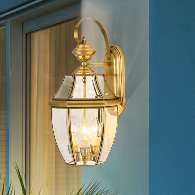 Valerio Vintage Lantern Metal Outdoor Wall Lamp, Gold