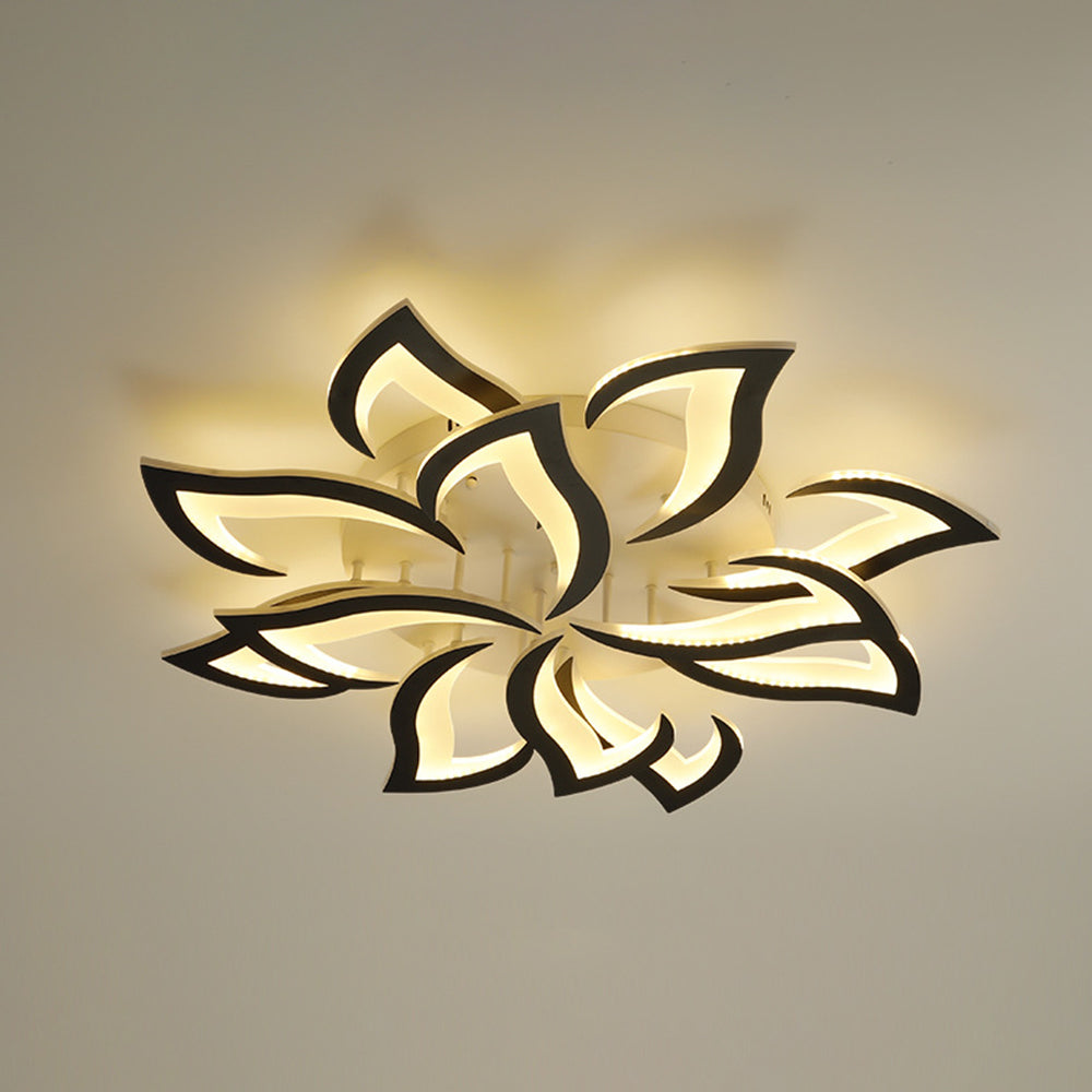 Hana Design Bloem LED Plafondlampen Zwart/Wit Metaal/Acryl Woon/Slaapkamer