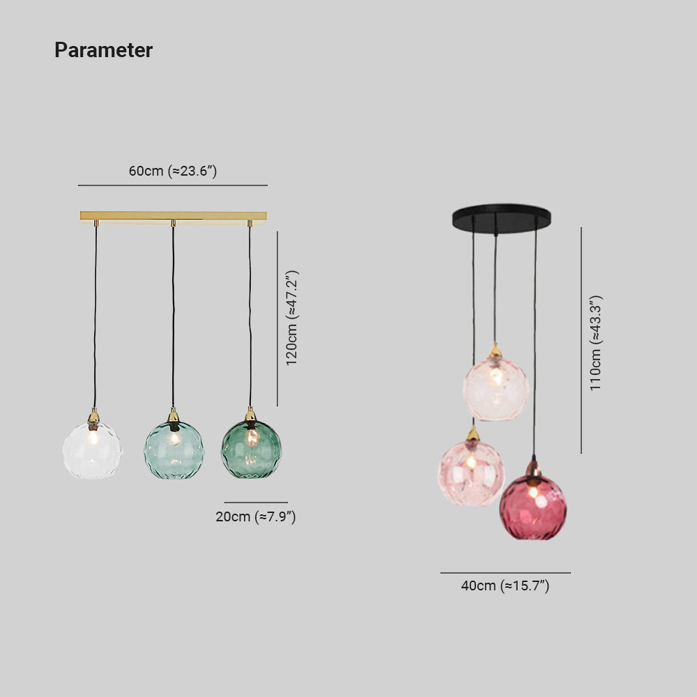 Hailie Modern Waterrimpeling Cluster 3 Hoofd Hanglampen Glas Woonkamer