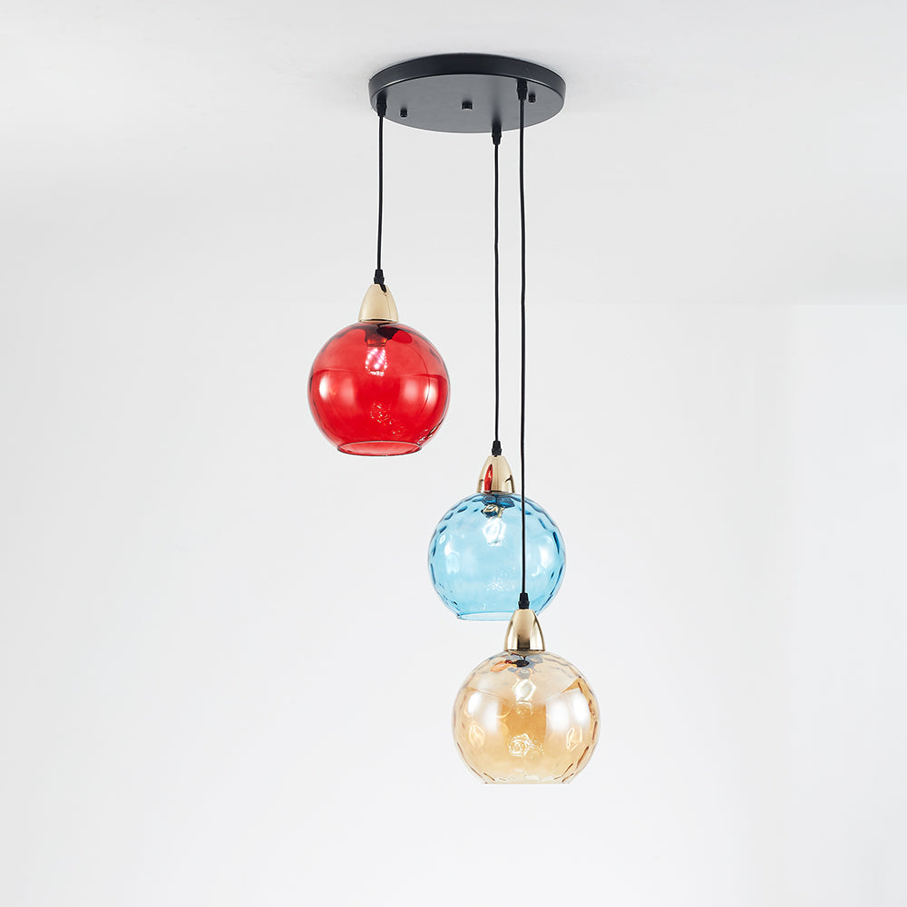 Hailie Modern Waterrimpeling Cluster 3 Hoofd Hanglampen Glas Woonkamer