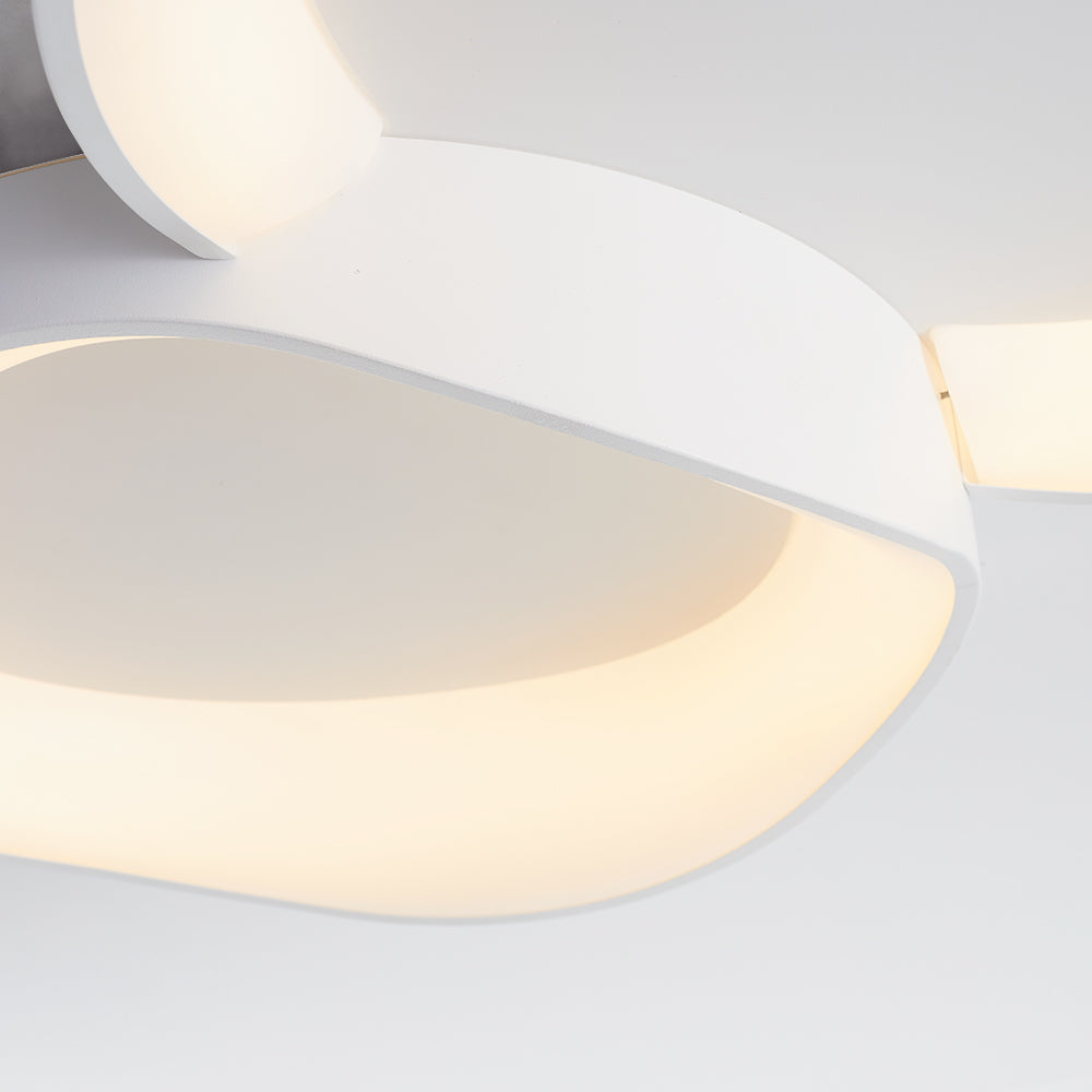 Alonza Modern Wave Flush Mount Ceiling Light, Living Room, White
