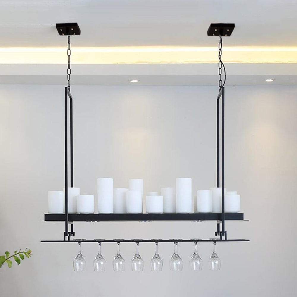 Dorian Industriele LED Hanglamp Zwart Eettafel Metaal/Glas