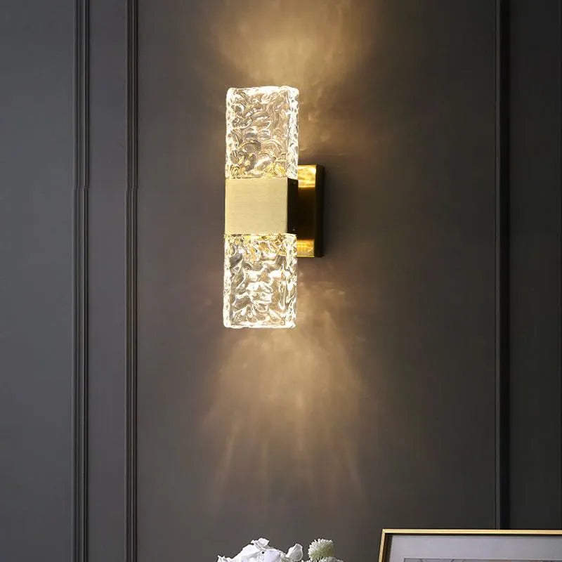 Kajetan Moderne LED Wandlamp Metaal/Acryl Goud/Transparant Slaap/Woon/Badkamer