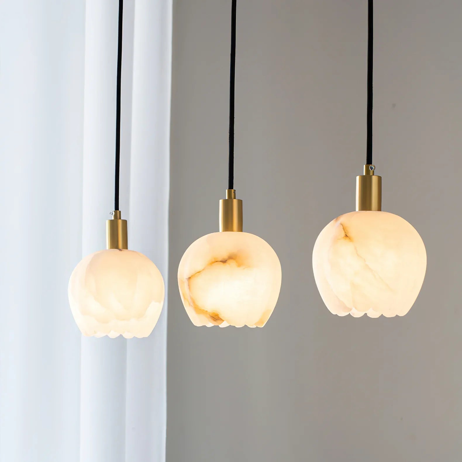 Ozawa Modern Ronde Bloem Metaal Hars Hanglampen Slaapkamer Eetkamer
