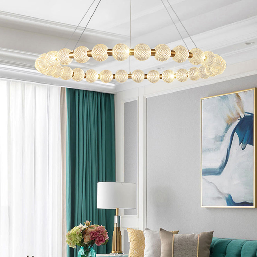 Hailie Design Ronde LED Hanglamp Metaal/Acryl Goud/Transparant Woon/Eetkamer
