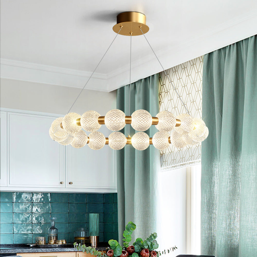 Hailie Design Ronde LED Hanglamp Metaal/Acryl Goud/Transparant Woon/Eetkamer