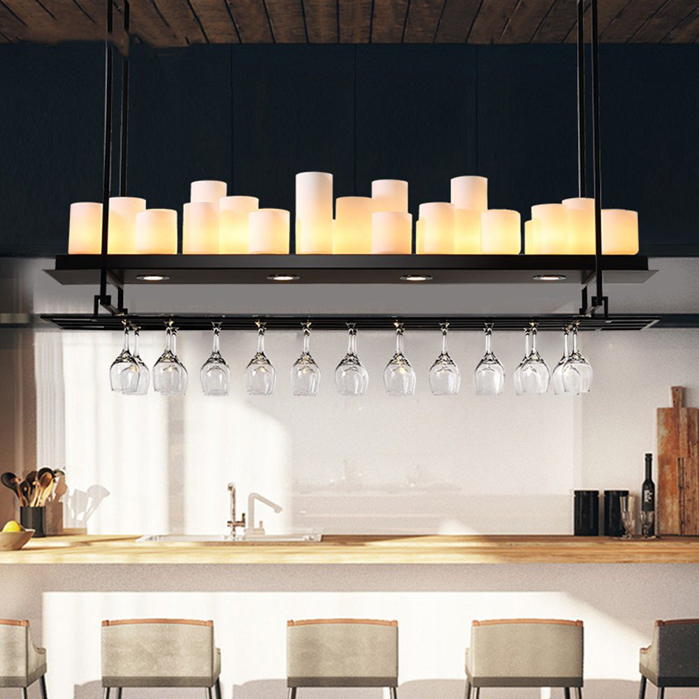 Dorian Industriele LED Hanglamp Zwart Eettafel Metaal/Glas