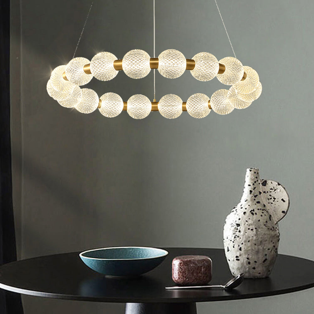 Hailie Design Ronde LED Hanglamp Metaal/Acryl Goud/Transparant Woon/Eetkamer