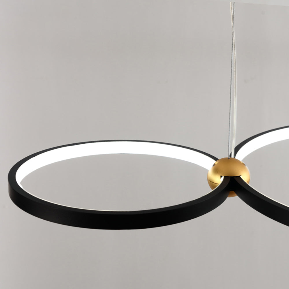 Alonza Minimalist Ring Metal Pendant Light, Black