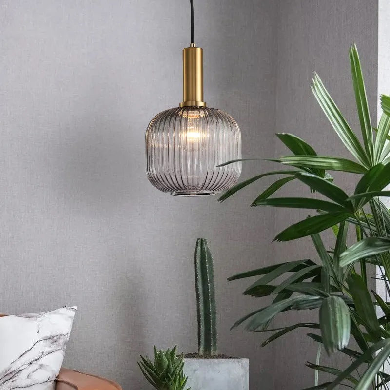 Hailie LED Hanglampen Groen Grijs Groen Grijs Metaal Glas Eetkamer
