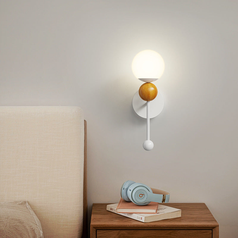 Hailie Modern LED Wandlampen Plafondlamp Hout Rood Slaapkamer Hal Woonkamer