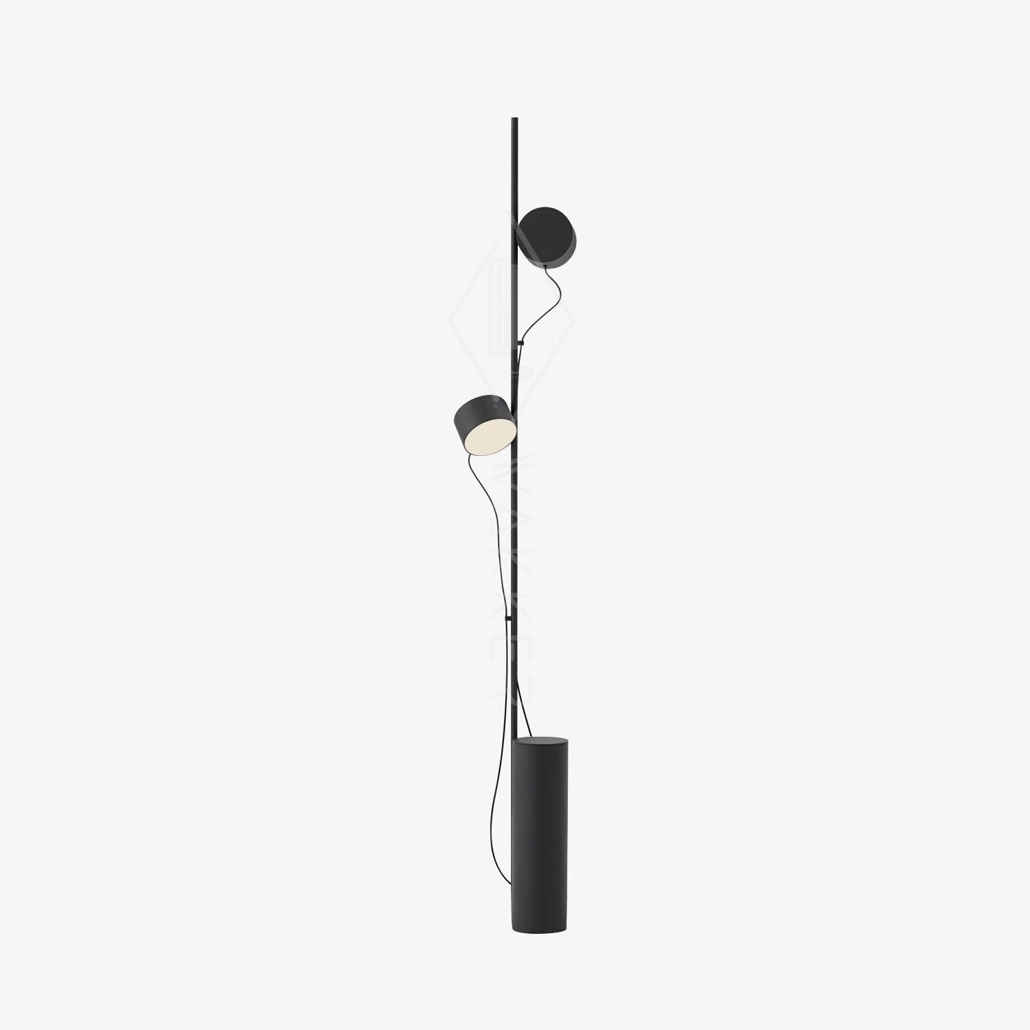Elio Design Cilindrisch/Lineair Modern Vloerlamp, Metaal, Zwart, Slaapkamer