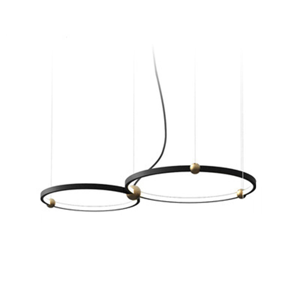 Alonza Minimalist Ring Metal Pendant Light, Black