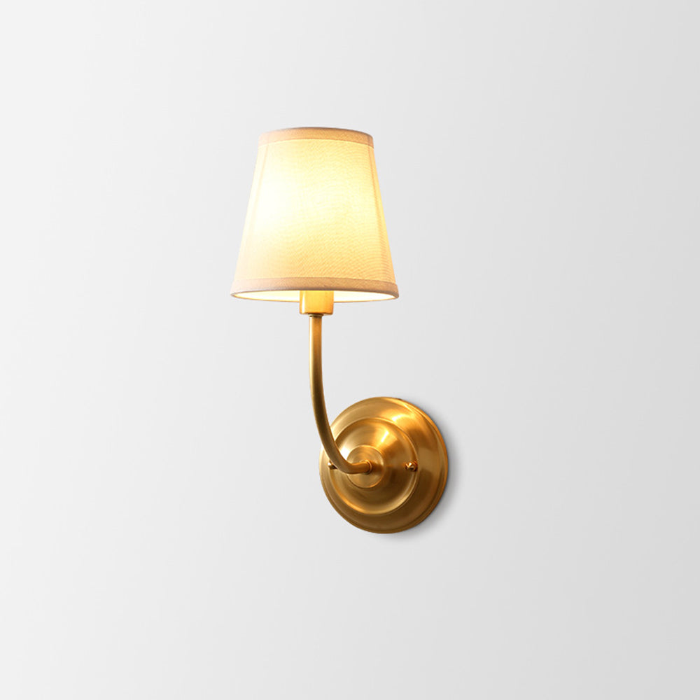 Valerio Vintage Rustic Lantern Metal/Fabric LED Wall Lamp, Gold