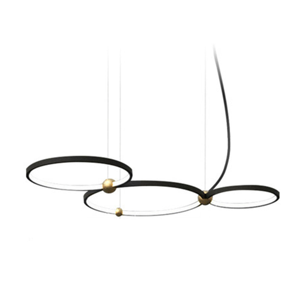 Alonza Minimalist Ring Metal Pendant Light, Black