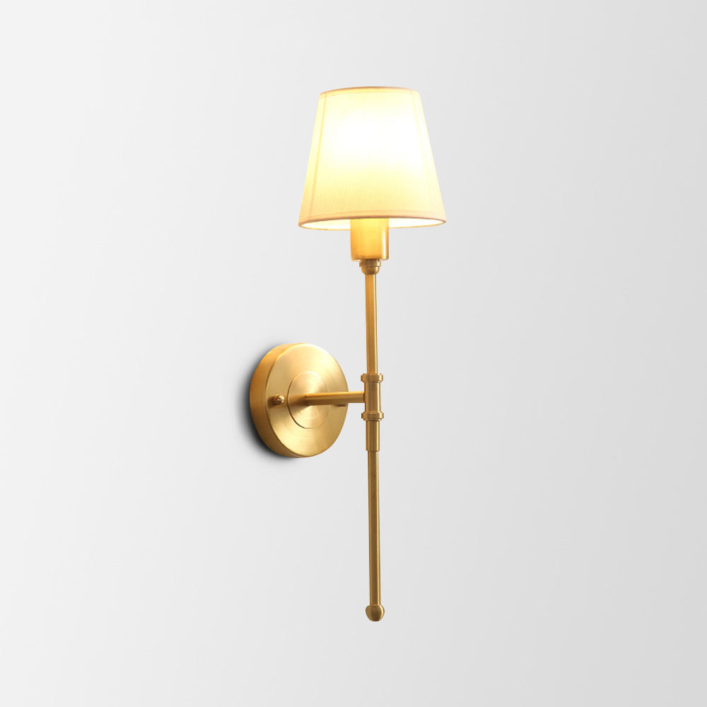 Valerio Vintage Rustic Lantern Metal/Fabric LED Wall Lamp, Gold