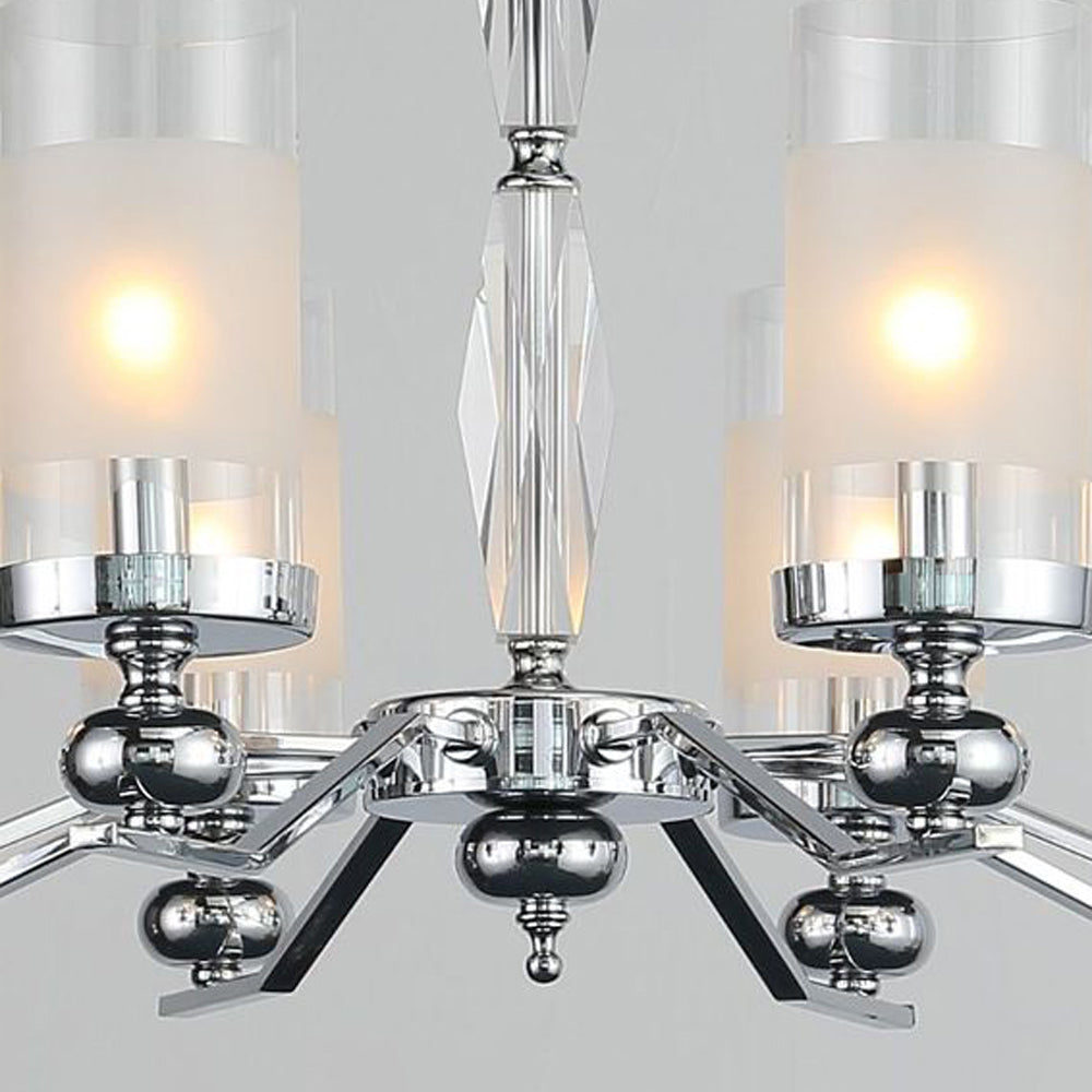 Valerio Retro Design Hanglamp/wandlamp Zilveren Metaal/Glazen Woonkamer