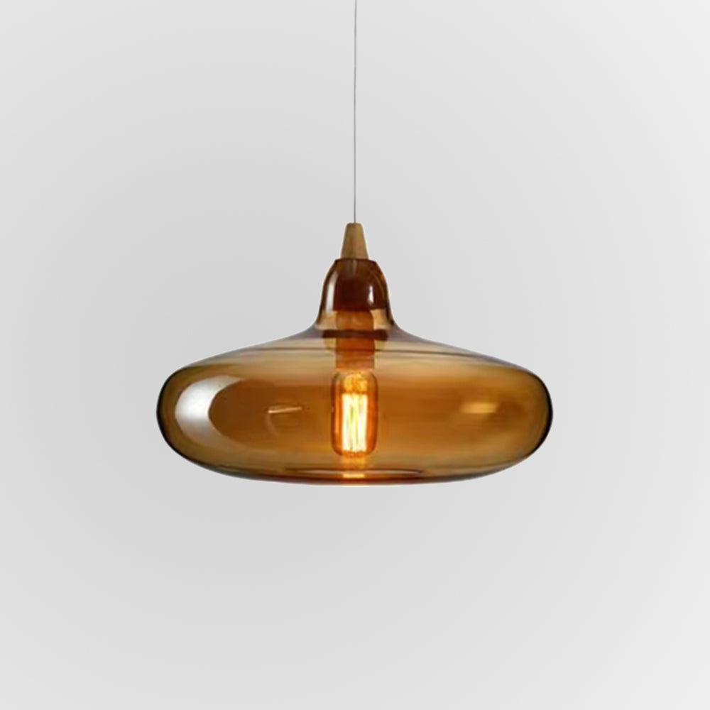 Hailie Moderne LED Hanglamp Amber Glas Metaal Woonkamer Slaapkamer