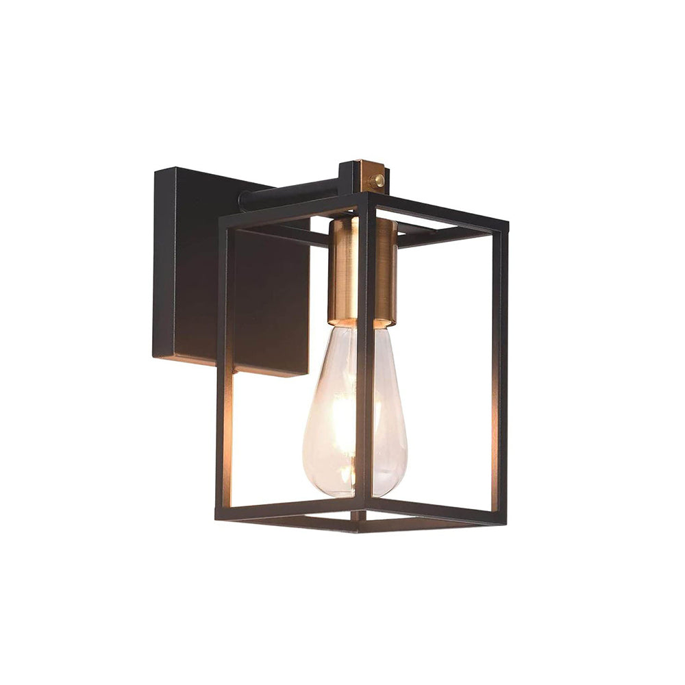 Fletcher Industriele LED Wandlamp Zwart Metaal/Acryl Badkamer Binnen